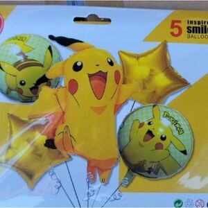Pikachu Yellow Star Balloon Set of 5